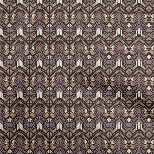 oneOone Rayon Brown Fabric African Sewing Material Print Fabric By The Yard 56 Inch Wide