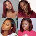 thumbnail image 7 of Short Bob Human Hair Wig for Women,Straight 4x4 Lace Front Wigs Human Hair Pre Plucked T Part Lace Wigs Remy Hair, 7 of 7