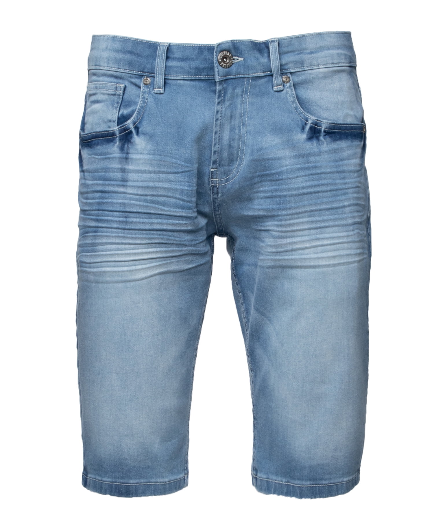 Men's Flex Stretch Slim Skinny Fit Casual Jeans Shorts, Light Blue Wash (White Stitch), Size 34 - Walmart.com