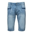 thumbnail image 5 of Men's Flex Stretch Slim Skinny Fit Casual Denim Jeans Shorts, Light Blue Wash (White Stitch), Size 36, 5 of 9