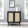 thumbnail image 3 of Walker Edison Global Rattan Door Wood Accent Cabinet, Black, 3 of 11