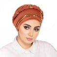 thumbnail image 2 of Bmisegm Hair Scarf for Women Embroidered Turban Hat Detailing Stylish Headwrap Daily Fashion Womens Headbands Hats Watermelon Red_003, 2 of 3