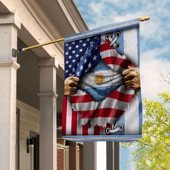 Flags Proud Argentine American Flag Ripped flag Argentina strong House Flag, Double-Sided Decorative Outdoor Flag, Patriotic Polyester Yard Flag 29.5 x 39.5 in
