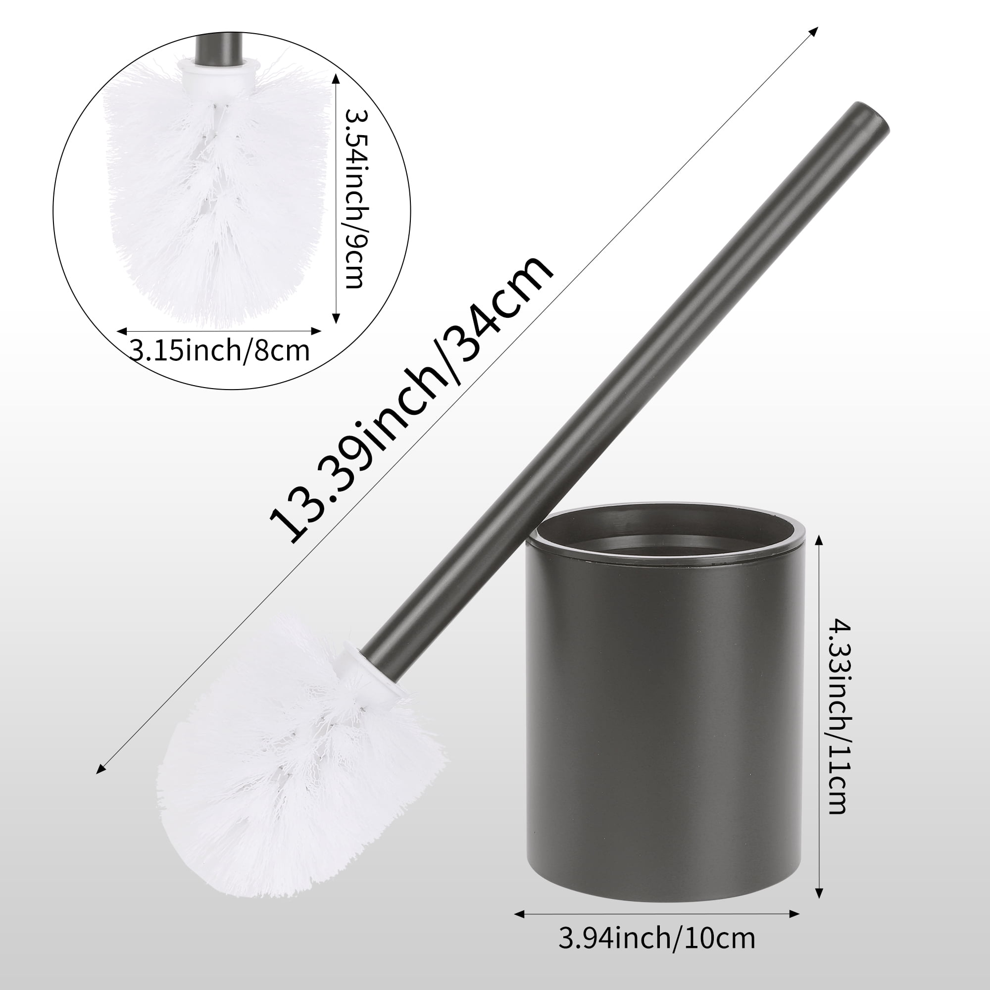 Unique Bargains Stainless Steel Toilet Bowl Brush and Holder Wall Mounted Gray