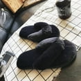 thumbnail image 3 of Black Flip Flop Slippers Fuzzy Fluffy Faux Fur House SPA Cute Open Toe Slippers for Women Girl/Women7.5-8.5 Men6.5-7.5 .., 3 of 9