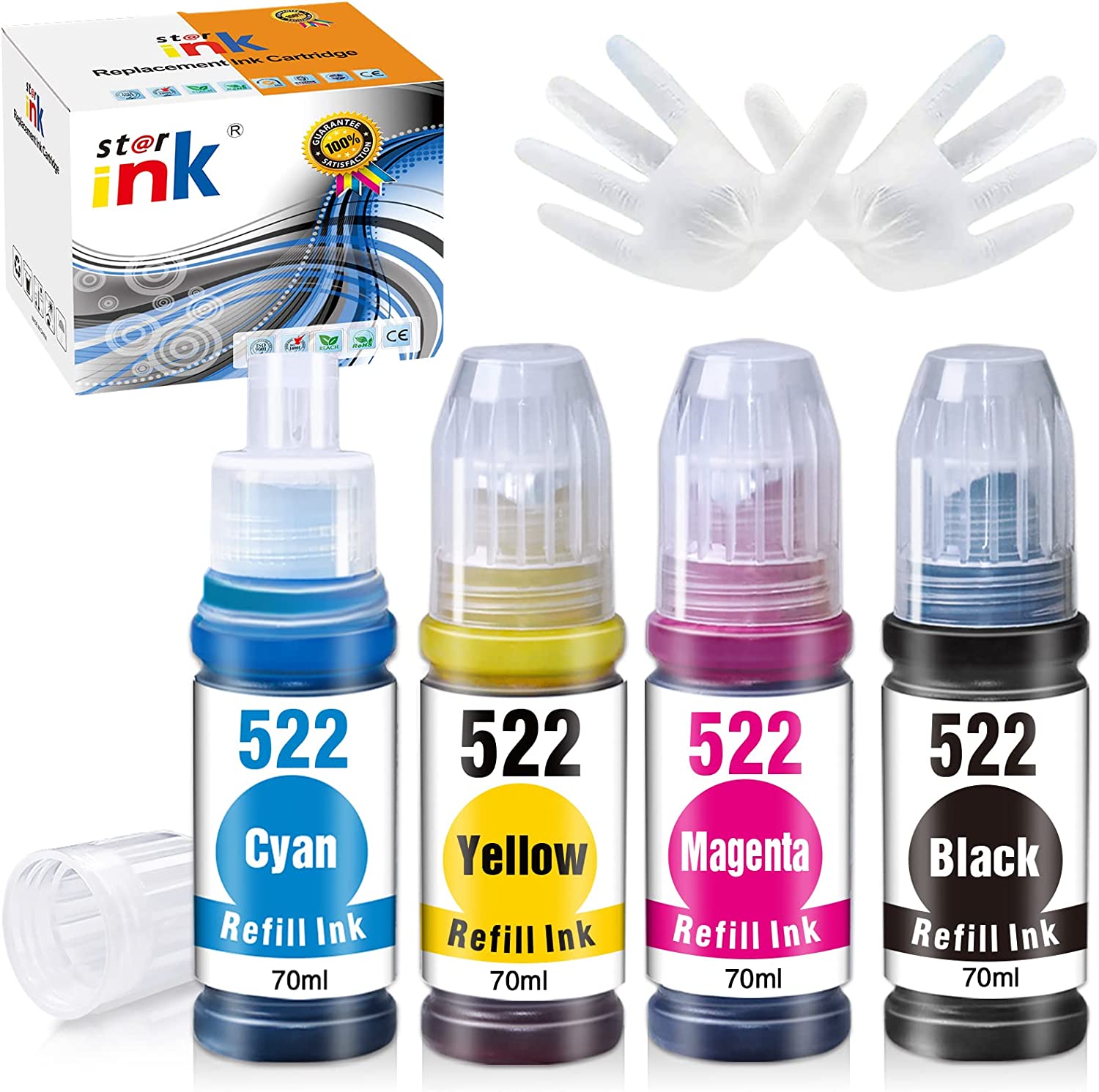 Str ink Compatible Refill Ink Bottle Replacement for Epson 522 T522