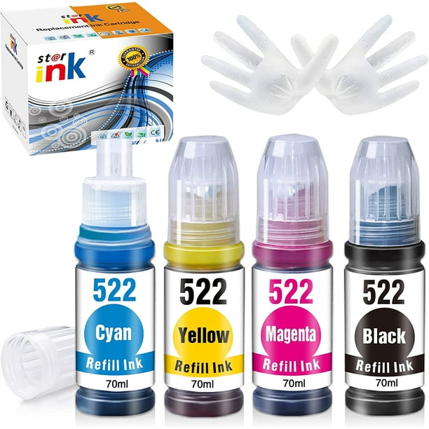 Str ink Compatible Refill Ink Bottle Replacement for Epson 522 T522