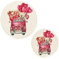 thumbnail image 7 of SKYSONIC Valentine Pink Truck Bear Pot Holders Trivets, 2 Pcs Heat Resistant Trivets,Pink Heart Cotton Thread Weave Mats for Hot Pads Pans Pot Bowl Teapot for Kitchen Decor, 7 of 7