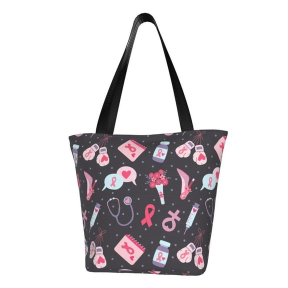Pofeuu Breast Cancer Awareness1 Print Women Fashion Shoulder Handbags Top Handle Satchel Bags Tote Shoulder Shopping Bag Stylish Canvas Tote Bag