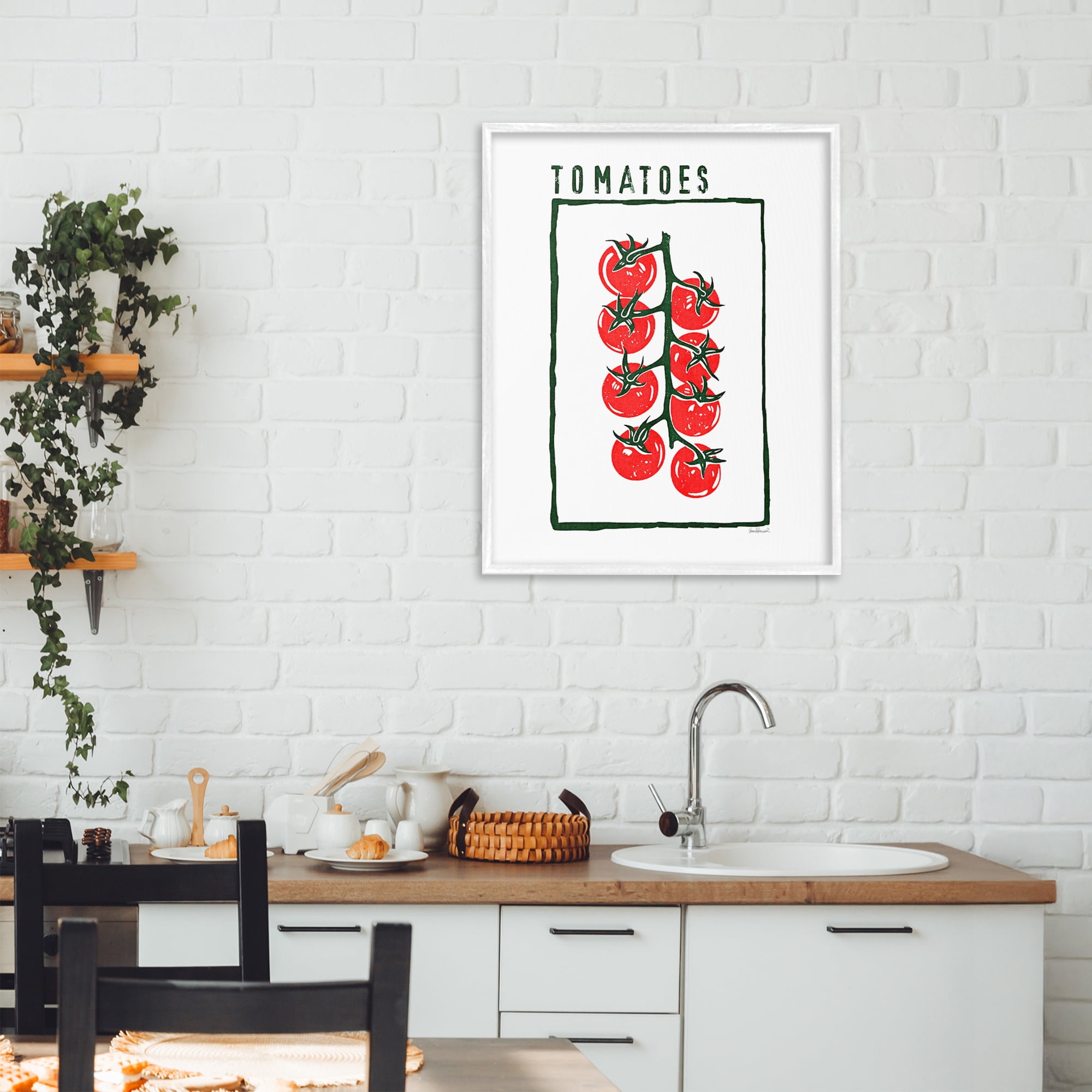 Stupell Industries Ripe Tomatoes Cluster White Framed Giclee Art, design by Amanda Greenwood