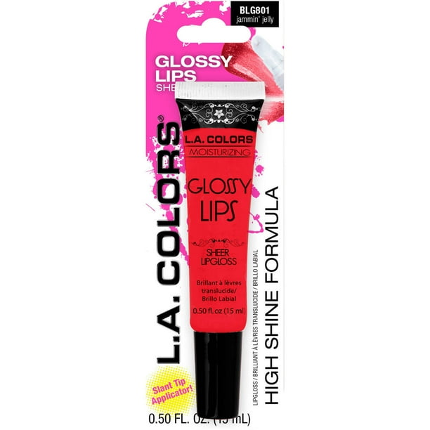 L.A. Colors Glossy Lips Sheer Lipgloss, Jammin' Jelly, 0.5 fl oz