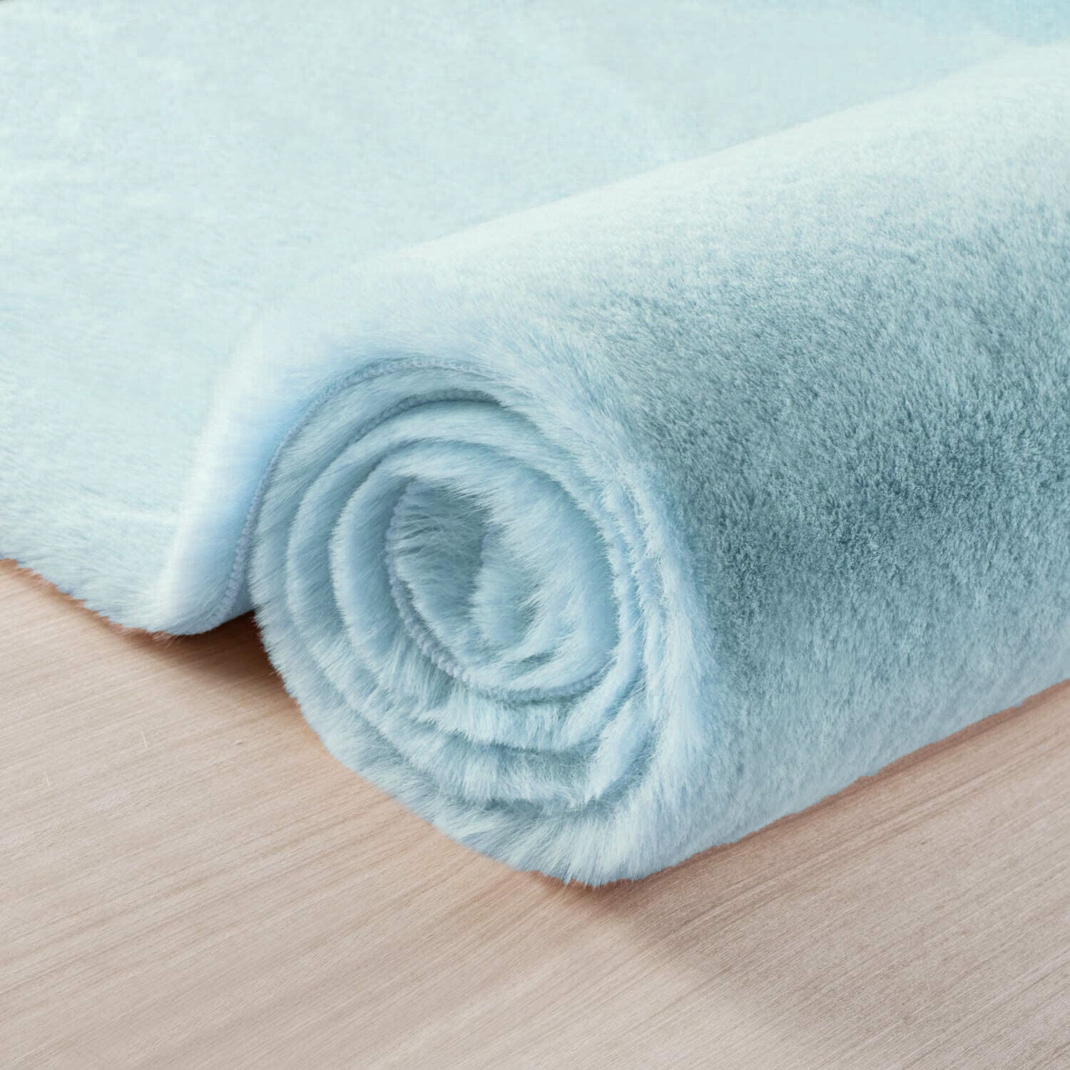 Light Blue 2x3 Feet Faux Rabbit Fur Fuzzy Soft Fluffy Plush Cozy Shaggy Area Rug