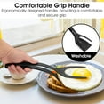 thumbnail image 5 of Egg flipper spatula tongs Set of 2 PCS - 2 in 1 Grip and Flip Spatula Tong Multi-purpose Use Non-Stick kitchen flipper spatula for Bread Fish Pancake Toast Home Kitchen Cooking Tool (Black + Red), 5 of 8