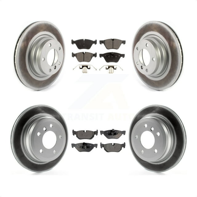 Transit Auto - Front Rear Coated Disc Brake Rotors And Semi-Metallic Pads Kit For 2012 BMW X1 xDrive28i With 300mm Diameter Rotor KGF-102215