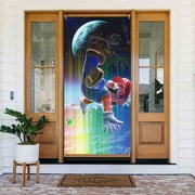 Super Mario Galaxy Door Cover Decorated Banner Tapestry Home Decoration Holiday Party Supplies Door Banner Porch Sign Banner 72.8 x 35.4 Inch