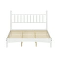 thumbnail image 7 of Gourd Headboard Queen Size Platform Bed - Retro Style, White Wood, , No Box Spring, Slat Supported White,, 7 of 7