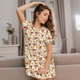 thumbnail image 3 of Vsdgher Gnomes Motif Automne Chemise de Nuit à Manches Courtes Col Rond Mignonne Robe de Nuit Confortable, 3 of 6