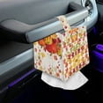 thumbnail image 7 of FUIALDOLG Modern Tissue Box Cover Square PU Leather Car Tissue Holder Waterproof Facial Paper Organizer Dispenser for Bathroom, Vanity Countertop, Tabletop, Pumpkin Autumn Leaves, 7 of 7