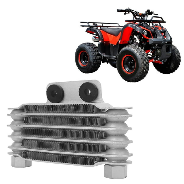 Motorcycle Oil Cooler, High Performance Wearproof Professional Fast Heat Dissipation Engine Oil Cooler with Adapters for 50-250CC Dirt Pit Bike ATV
