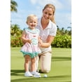 thumbnail image 3 of BemeyourBBs Newborn Baby Girls Golf Outfits Summer Golf Themed Embroidery Sleeveless Ruffle Tank Tops and Plaid Shorts Set Cute Infant Summer Clothes, 3 of 9