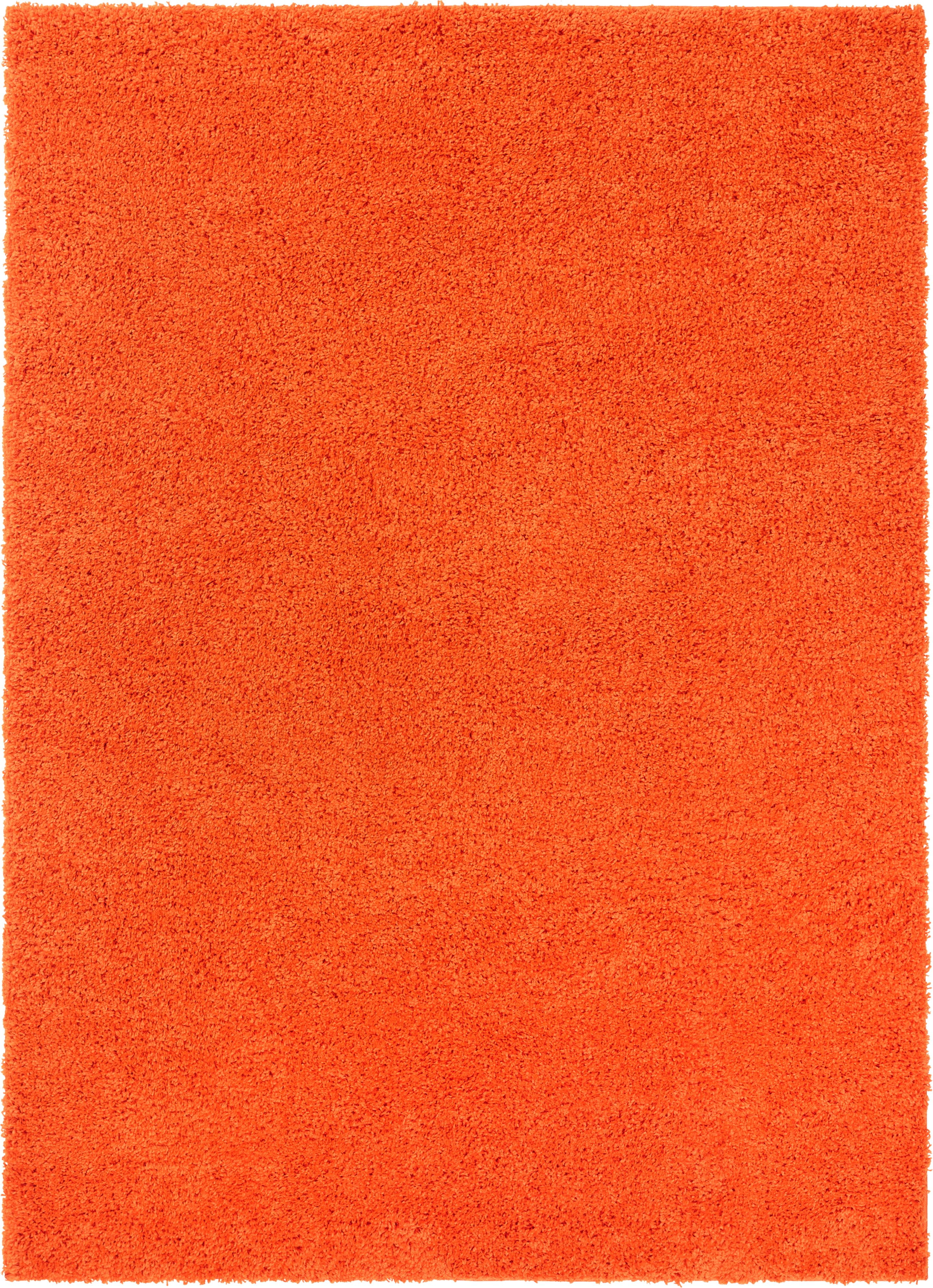 Well Woven Madison Shag Plain Modern Solid Orange 3'3" x 5'3" Thick