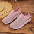 thumbnail image 5 of Willtoo Women's Glittery Rhinestone Fashion Breathable Wedge Sneakers Summer Butterfly Embroidered Bling Sneakers for Women Sparkly Mesh Slip-on Walking Sneaker Pink, 5 of 6