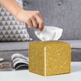 thumbnail image 6 of Gaeub Gold Shiny Print Leather Tissue Box Cover Square,Tissue Holder,Leather Paper Case,PU Leather Tissue Box Holder Decorative for Bathroom, Home Office Decor, 6 of 7