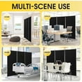 thumbnail image 4 of 3 Panel Privacy Screen, 6 Ft Tall Folding Room Divider, Freestanding Wall Partition, Black, 4 of 6