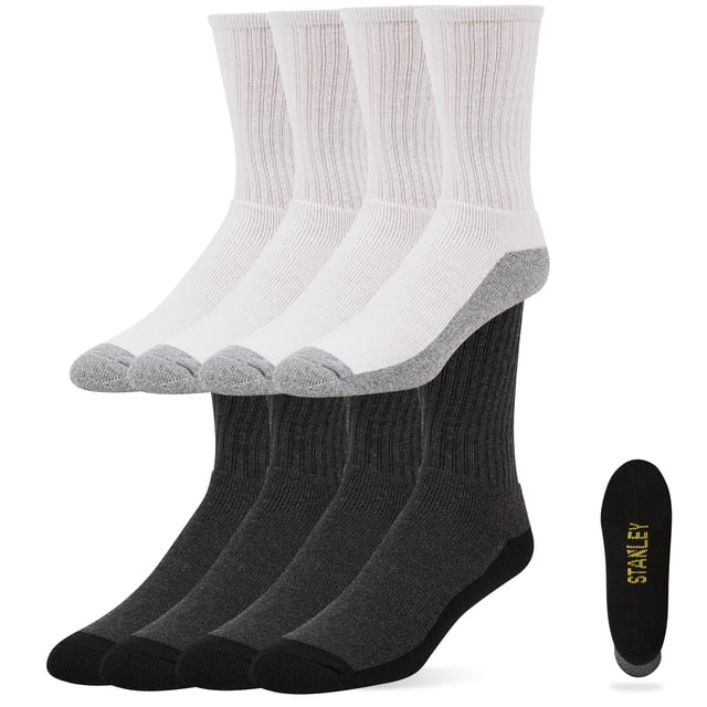 Calcetines de trabajo STANLEY para hombre, 8 pares, gruesos y acolchados, largos