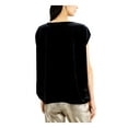 thumbnail image 2 of ALFANI Womens Black Cap Sleeve Boat Neck Top M, 2 of 3