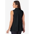 thumbnail image 2 of Jessica London Women's Plus Size Stretch Cotton Poplin Sleeveless Shirt, 2 of 5