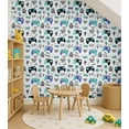 thumbnail image 4 of S4Sassy Peel & Stick Vinyl Wallpaper, Gaming Print Wallpaper Contact Paper Waterproof - Blue, 25"X 60", Removable Walls Covering For Kids Room Wall Decor, Baby Room, Playroom, 4 of 8