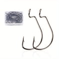 thumbnail image 2 of 25pcs Fishing Hooks Worm Hooks Bass Hooks Crank Hook, 2X Senko Texas Fishing Hooks Fishing Tackle For Bass Trout Saltwater Freshwater, Size: 8# 6# 4# 2# 1# 1/0 2/0 3/0 4/0 5/0, 2 of 10