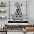 thumbnail image 4 of Grey Yak Sheer Curtains 45 Inches Long, Bathtub Country Gray Vintage Art Light Filering Curtains, Breathable Simi Curtain Privacy Drapes for Kitchen Bathroom Lightweight Small Window Treatment, 4 of 9