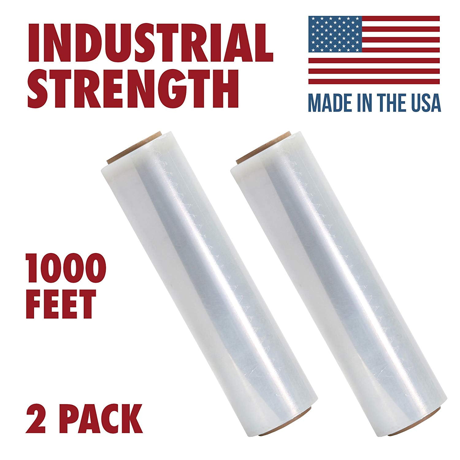 18"x1000FT Industrial Strength Pallet Stretch Film Shrink Hand Wrap 12 Rolls 