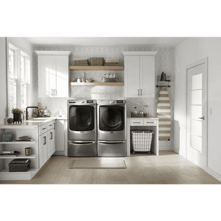 Maytag - 4.8 Cu. Ft. High Efficiency Stackable Front Load Washer with Steam and Fresh Hold - Metallic Slate