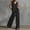 Style1-Black womens outfits, variant on Maqroz Trendy Outfits for Women 2026 2 Piece Sleeveless V Neck Vertical Striped Top and Pants Set with Pockets Loose Fit Casual Outfit Vacation Travel 2026 Black XL