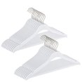 thumbnail image 2 of Luxury Ultra Thin 100 Space Saving Wooden Clothes Hanger with Squared Pant Bar Best for Shirts, Blouses, Pant, Dress, Hangers White (White - Shirt with Pant Bar, 100), 2 of 6