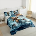thumbnail image 3 of Manfei Pet Animal Kitten Full Size Comforter Sets,Ocean Animal Shark Bedding Comforter Set,Nautical Adventure Bedding Sets For Girls Teens,Ultra Soft Home Decor Reversible,3pcs, 3 of 8