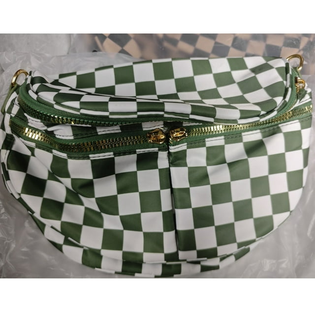 Bolso Hombro Amplio Cuadros Bandolera Deportivo Casual (Bean) Rojo Verde