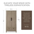 thumbnail image 3 of Maven Lane Vaughn Rustic Wooden Cabinet in Weathered Grey Finish, 3 of 7