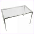 thumbnail image 5 of LumiSource Fuji Contemporary Dining Table, Clear Tempered Glass Top Stainless Steel Legs | Seats 6 | Clear | Glass+Metal, 5 of 5