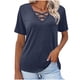 thumbnail image 2 of Camiseta sin mangas para mujer,Camiseta de manga corta con cuello en V para mujer, top informal de poliéster, jersey de color liso para usar en casa, sopatenor, 2 of 8
