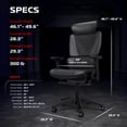 thumbnail image 3 of RESPAWN SPECTER Ergonomic Office Chair with Lumbar Support, Headrest, Adjustable Arms - Comfy Breathable Mesh Computer Desk Seat for Home Office, High Back Reclining Gaming Chairs for Adults - Black, 3 of 7