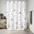 thumbnail image 6 of No Hook Shower Curtain, Starfish Coastal Shower Curtains for Bathroom with See Through Top Window, Summer Nautical Ocean Sea Modern Art Waterproof & Washable Bath Curtain Extra Long 72"x96", 6 of 9