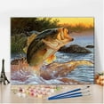 thumbnail image 1 of TISHIRON Paint by Numbers for Adults,16x20 inch Canvas Wall Art Fish and Fish Bait Oil Painting by Numbers Kit for Beginner (Frameless), 1 of 6