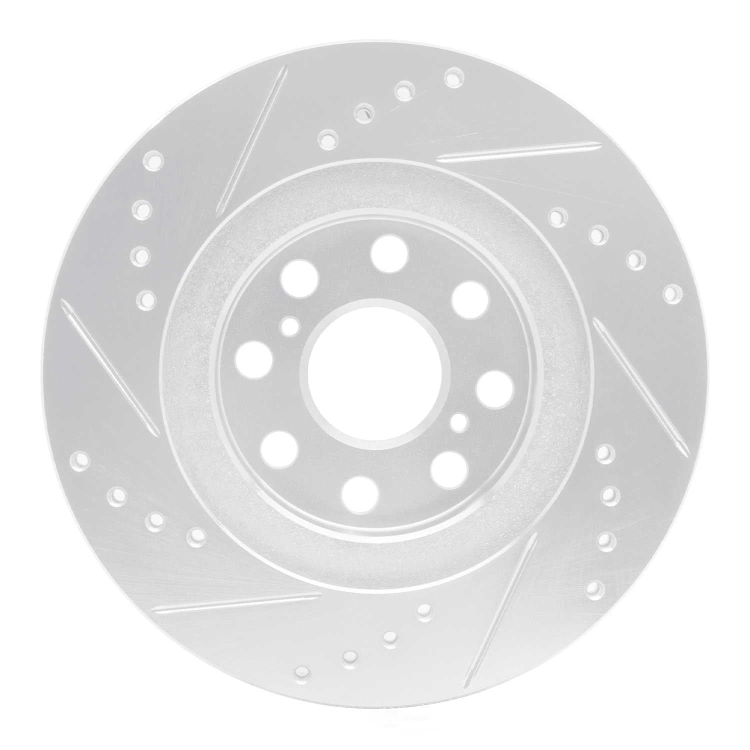 Dynamic Friction Company 631-76073R DFC Brake Rotor - Drilled And Slotted - Silver