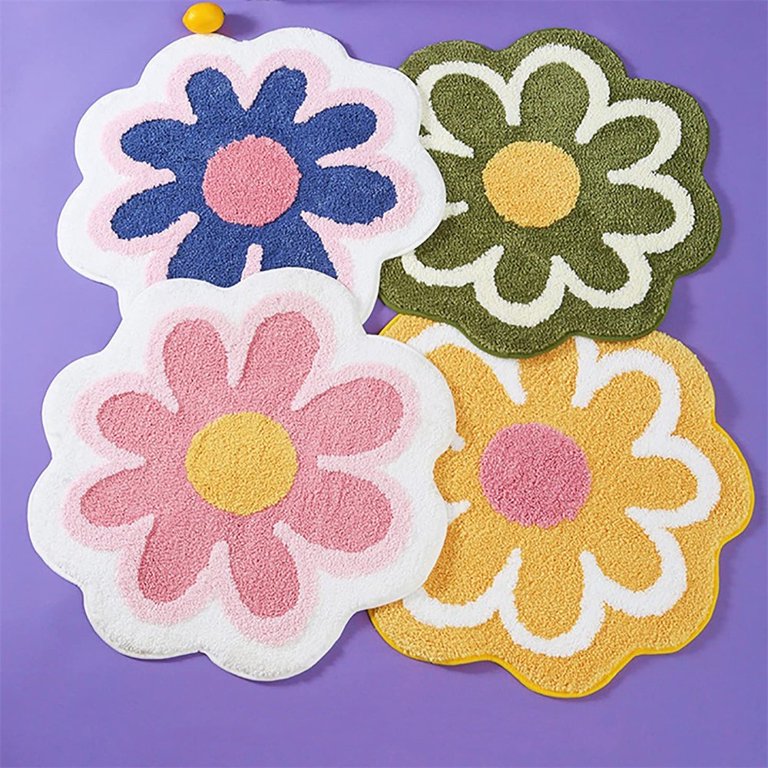 LEERUI Flower Shaped Bath Rug, Bath Mat, Non-Slip Water Absorbent