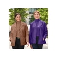 thumbnail image 2 of Jessica London Women's Plus Size Leather Blazer, 2 of 6