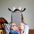 thumbnail image 4 of TUWAFE 2026 New 2Pcs Creative Woman Cow Ear Hairband with Long Tail Set for Taking Photo Headbands Cartoon Carnivals Cosplay Hair Hoop Cow Costume Accessories, 4 of 7
